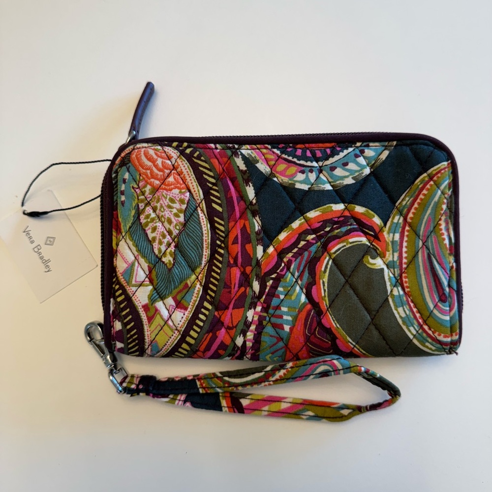 Vera Bradley Colorful Quilted Paisley Wristlet